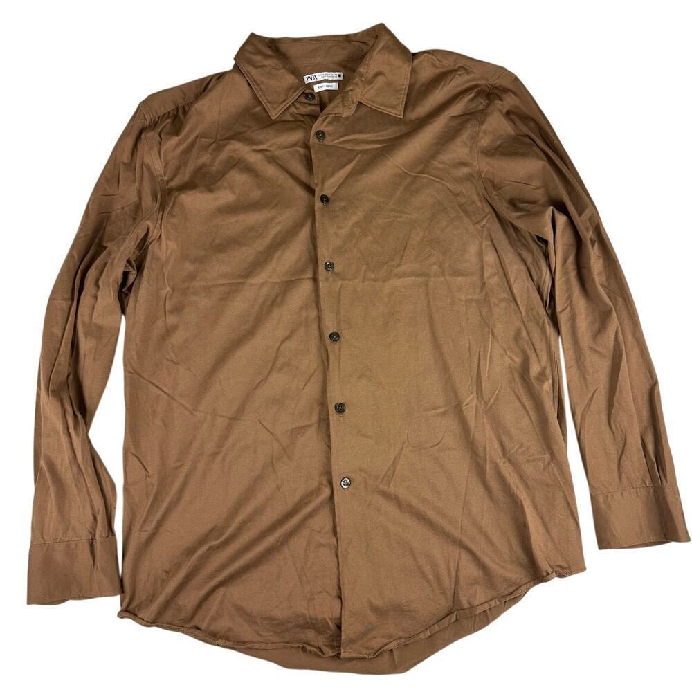 Zara Brown Knit Button-Up - Size XL - Excellent Condition